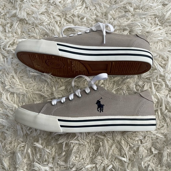 Polo Ralph Lauren gray canvas sneakers shoes - Picture 8 of 12